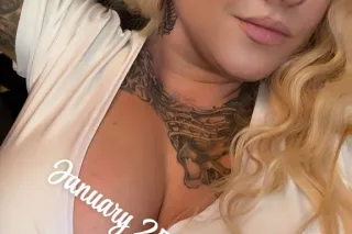 hot blonde tatted up bombshell photo 5