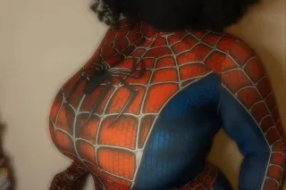 “Superwoman’s here for your rescue — LET MY BIG BLACK titts CATCH EVERY DROP! #SANTA ANA photo 6
